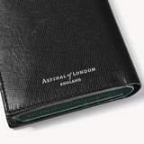 ID & Coin RFID Wallet Black & Green Saffiano
