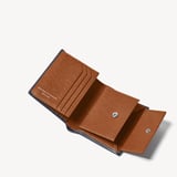 ID & Coin RFID Wallet Black & Tan Saffiano