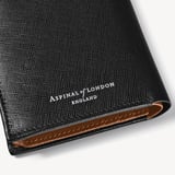 ID & Coin RFID Wallet Black & Tan Saffiano