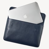 Leather Laptop Case Navy Pebble