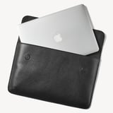Leather Laptop Case Black Pebble