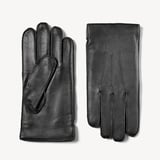 Men’s Cashmere Lined Leather Gloves Black Nappa