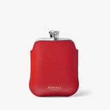 5oz Hip Flask with Leather Pouch Cardinal Red Pebble