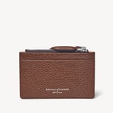 Zipped RFID Card Holder Tobacco Pebble
