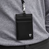 Lanyard ID & Card Holder Smooth Black