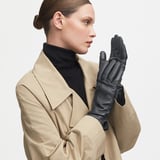 Women's Cashmere Lined Leather Gloves Black Nappa