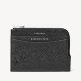 Zipped Travel Wallet Black Pebble