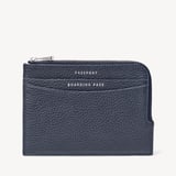 Zipped Travel Wallet Navy Pebble