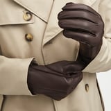 Men’s Cashmere Lined Leather Gloves Brown Nappa