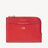 Zipped Travel Wallet Cardinal Red Pebble