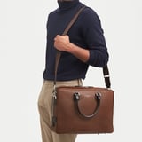 Mount Street Laptop Briefcase Tobacco Pebble