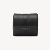 Travel Watch Roll Smooth Black & Cobalt Blue Suede