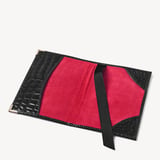 Passport Cover Black Patent Croc