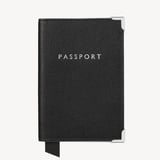 Passport Cover Black Saffiano & Black Suede