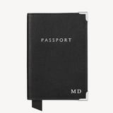 Passport Cover Black Saffiano & Black Suede