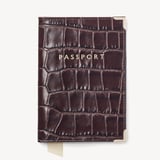 Passport Cover Deep Shine Amazon Brown Croc