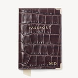Passport Cover Deep Shine Amazon Brown Croc