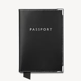 Passport Cover Smooth Black & Cobalt Blue Suede