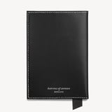 Passport Cover Smooth Black & Cobalt Blue Suede