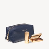 London Makeup Bag Navy Pebble