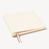 14-inch Wedding Photo Album Off-White Pebble with Red Moire Silk Lining