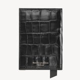 Passport Cover Deep Shine Black Croc