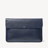 Leather Laptop Case Navy Pebble