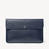Leather Laptop Case Navy Pebble