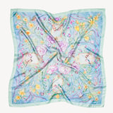 Green Rose Silk Scarf Mint Floral Pure Silk