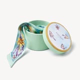 Green Rose Skinny Silk Scarf Mint Floral Pure Silk