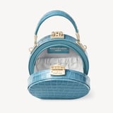 Micro Hat Box Deep Shine Cornflower Small Croc
