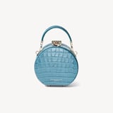 Micro Hat Box Deep Shine Cornflower Small Croc