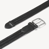 Men's Woven Leather Belt Black Woven Leather 