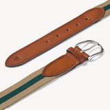Webbing Belt Natural & Evergreen Stripes
