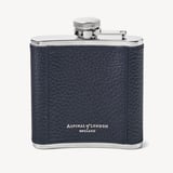 Classic 5oz Leather Hip Flask Navy Pebble
