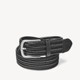 Men's Woven Leather Belt Black Woven Leather 