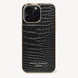 iPhone 15 Pro Max Case Black Patent Croc