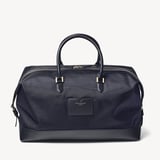 Men's Holdall Navy Nylon Canvas with Leather Trim