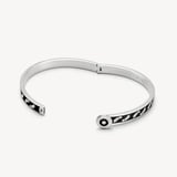 Feather Bangle Black Enamel & Palladium Silver Plated