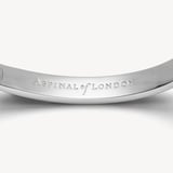 Feather Bangle Black Enamel & Palladium Silver Plated