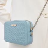 Milly Crossbody Cornflower Blue Woven Leather