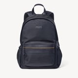 Men's Backpack Navy Nylon Canvas with Leather Trim