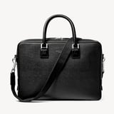 Mount Street Laptop Briefcase Black Saffiano
