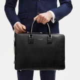 Mount Street Laptop Briefcase Black Saffiano