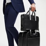 Mount Street Laptop Briefcase Black Saffiano