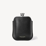 5oz Hip Flask with Leather Pouch Black Pebble