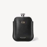 5oz Hip Flask with Leather Pouch Black Pebble