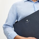City Leather Folio Case Navy Pebble