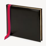A4 Classic Leather Guest Book Smooth Black