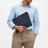 City Leather Folio Case Navy Pebble